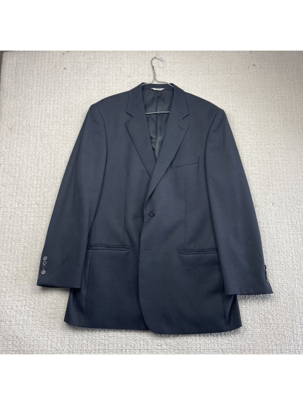 Joseph & Feiss Men's Blazer 44L Navy Pinstripe Suit Jacket Preppy Old Money